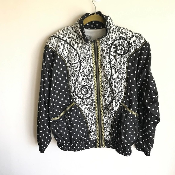Gallery Other - Vtg Gallery Sport  Bomber Jacket Size M B W Print
